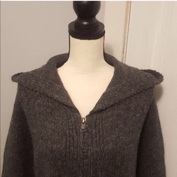 ZARA NEW GRAY KNIT LONG SWEATER HOODED SMALL MED🎀 - Picture 2 of 8